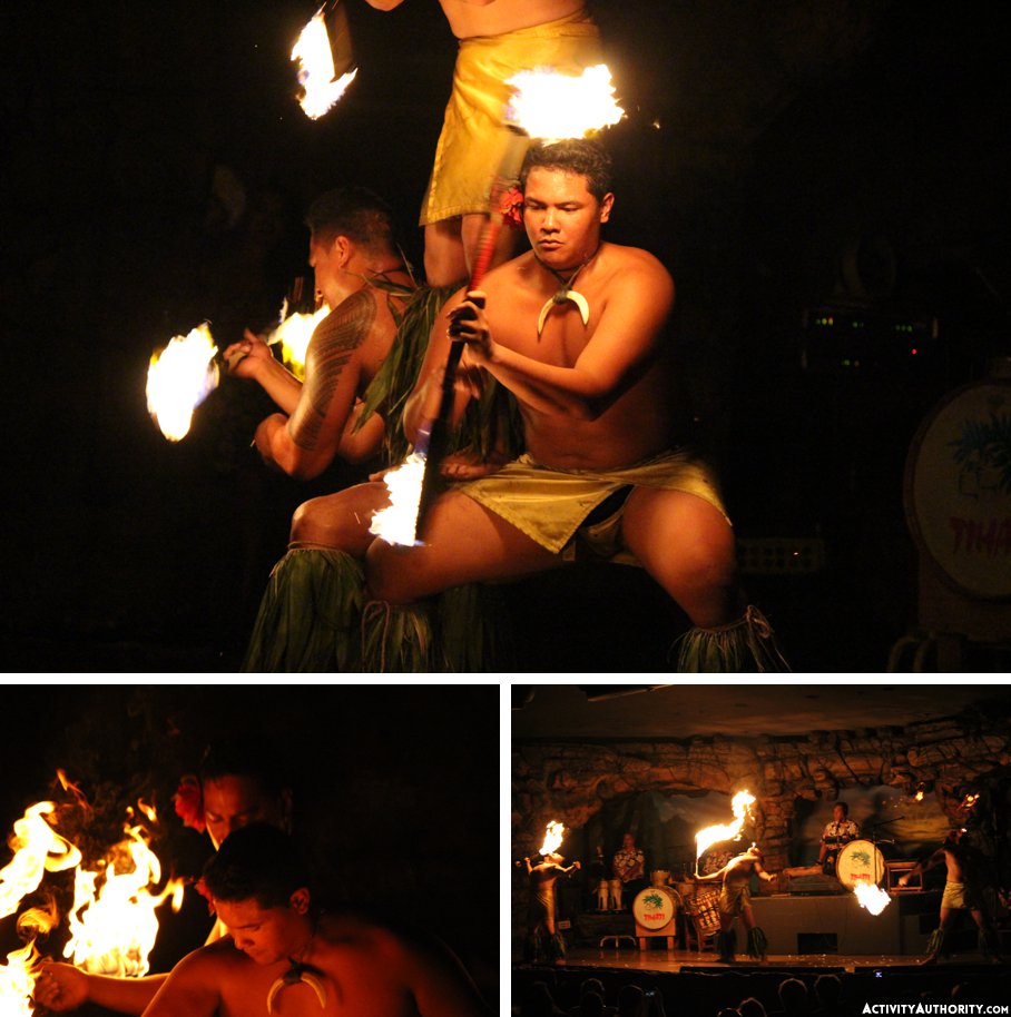 Maui luau fire dancers