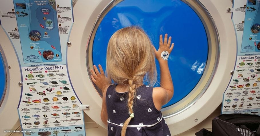 child on Maui submarine