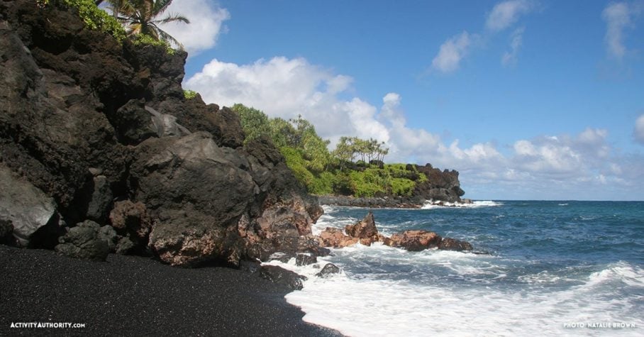 black sand beach Maui
