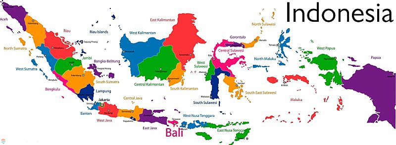 Bali Regions Indonesia Map