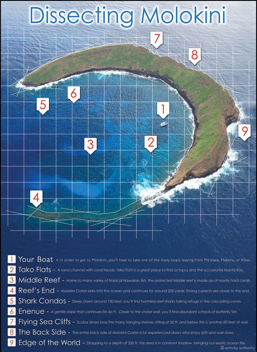 Molokini Snorkeling & Dive Spots Map